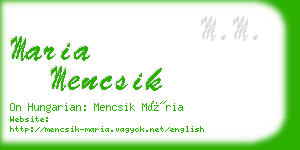 maria mencsik business card